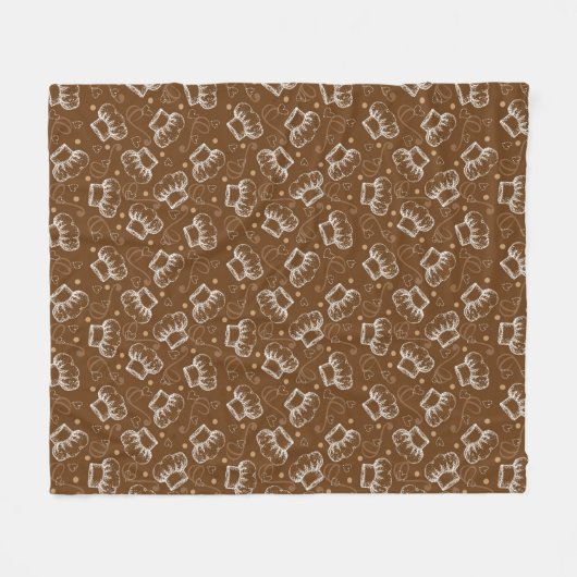 Couverture Polaire Cuisson du motif avec le casquette de chef (Devant (Horizontal))