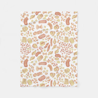 Couverture Polaire CUITS ITALIENS Le mignon motif de pâtes italiennes