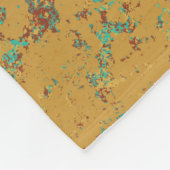 Couverture Polaire Cuivre Turquoise Texture métallique Monogramme ini (Coin)