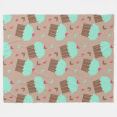 Couverture Polaire Cupcake à la menthe verte (Devant (Horizontal))