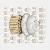 Couverture Polaire Cupcake de fiançailles sucré (Devant (Horizontal))