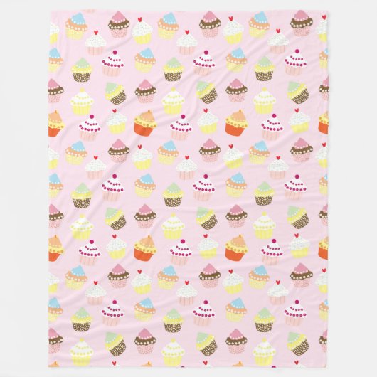 Couverture Polaire Cupcake Party Fleece Blanche (Devant)