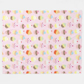 Couverture Polaire Cupcake Party Fleece Blanche (Devant (Horizontal))