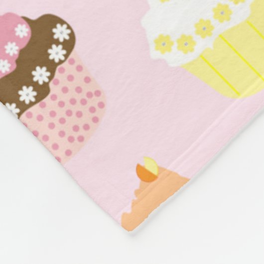Couverture Polaire Cupcake Party Fleece Blanche (Coin)