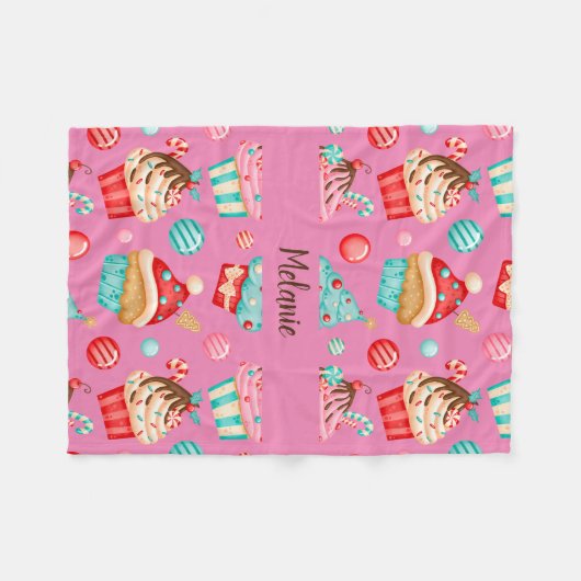 Couverture Polaire Cupcake sucré (Devant (Horizontal))