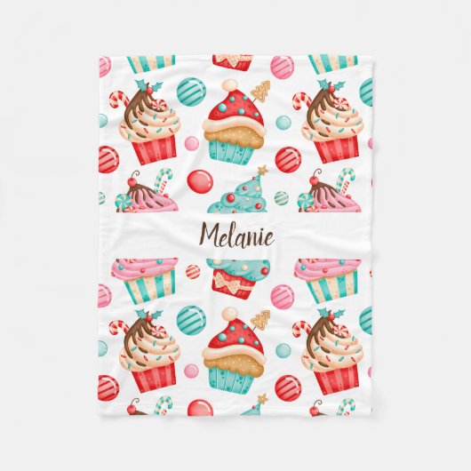 Couverture Polaire Cupcake sucré (Devant)