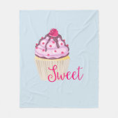 Couverture Polaire Cupcake sucré avec framboise sur le dessus (Devant)