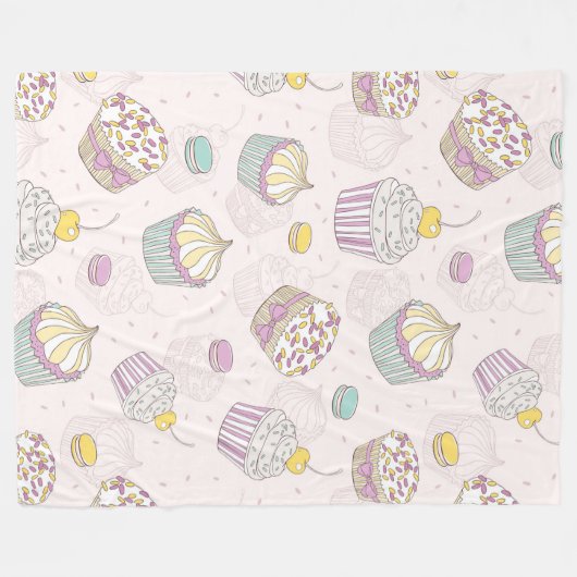 Couverture Polaire Cupcakes (Devant (Horizontal))