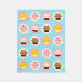Couverture Polaire Cupcakes chats mignons (Devant)
