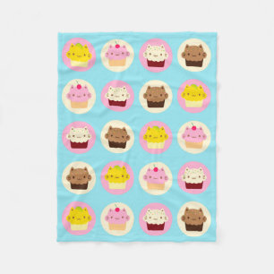 Couverture Polaire Cupcakes chats mignons