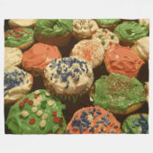 Couverture Polaire Cupcakes de Noël avec arroses (Devant (Horizontal))
