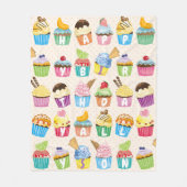 Couverture Polaire Cupcakes Happy Birthday Ajouter Votre Nom Cute Goo (Devant)
