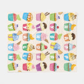 Couverture Polaire Cupcakes Happy Birthday Ajouter Votre Nom Cute Goo (Devant (Horizontal))