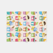 Couverture Polaire Cupcakes Happy Birthday Ajouter Votre Nom Cute Goo (Devant (Horizontal))