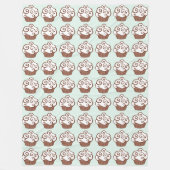 Couverture Polaire Cupcakes Mint Green Blanche (Devant)