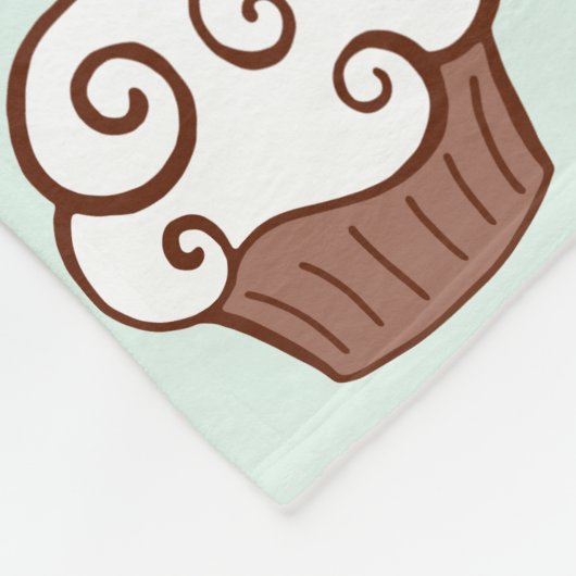 Couverture Polaire Cupcakes Mint Green Blanche (Coin)