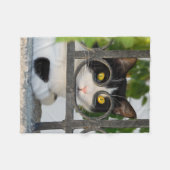 Couverture Polaire Curieux Chat avec cadre Spectacles Amusant - confo (Devant (Horizontal))