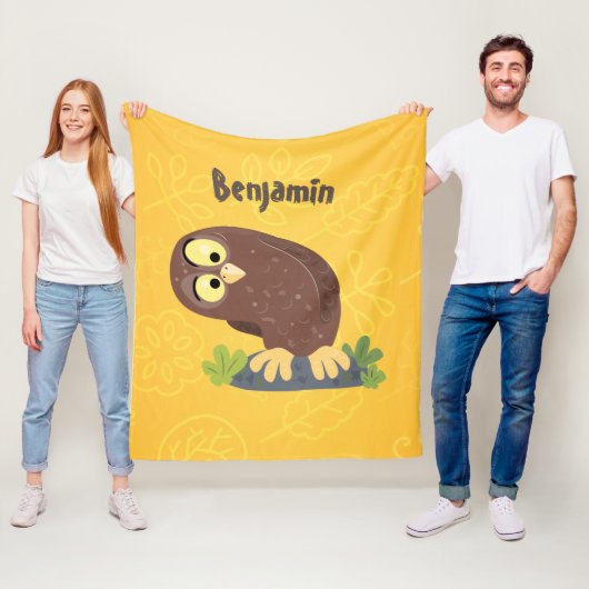 Couverture Polaire Curieux et drôle dessin animé de chouette brune (En situation)