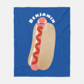 Couverture Polaire Curieux hot dog Weiner dessin animé (Devant)