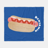 Couverture Polaire Curieux hot dog Weiner dessin animé (Devant (Horizontal))