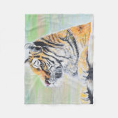 Couverture Polaire Curieux tableau de tigre (Devant)