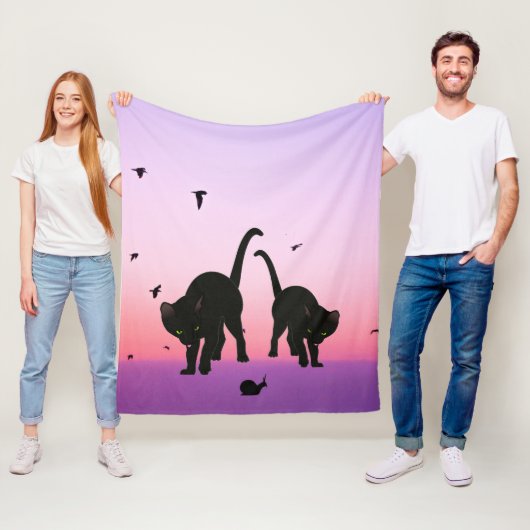 Couverture Polaire Curious Cats Beach Scène (En situation)