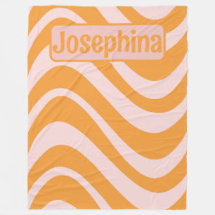 Couverture Polaire Curvy rétro personnalisé rose orange