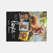 Couverture Polaire Custom 4 Photo Collage LOVE et un CHIEN (Devant (Horizontal))