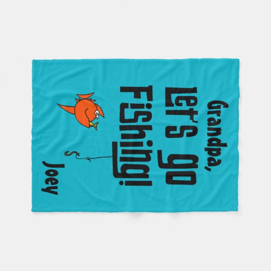 Couverture Polaire Custom Allons pêcher ! (Devant (Horizontal))