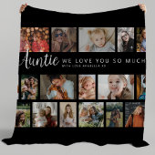 Couverture Polaire Custom Auntie 18 Photo Collage