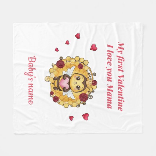 Couverture Polaire Custom baby's first valentine  (Devant (Horizontal))