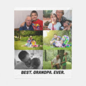 Couverture Polaire Custom Best grand-père ever 6 photo collage (Devant)