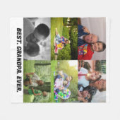 Couverture Polaire Custom Best grand-père ever 6 photo collage (Devant (Horizontal))