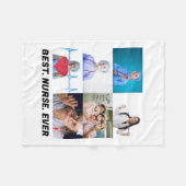 Couverture Polaire Custom Best Nurse Ever 6 photo collage (Devant (Horizontal))