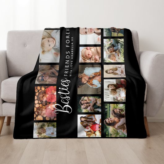 Couverture Polaire Custom Besties 18 Photo Collage