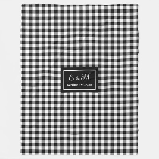 Couverture Polaire Custom Black White Buffalo Plaid Blanket for Men’s (Devant)
