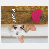 Couverture Polaire Custom Cat Photo Blanket with Pet's Name (Devant (Horizontal))