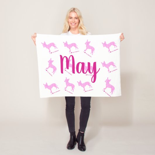 Couverture Polaire Custom Chihuahua Blanket Pastel Silhouetteチワワ (En situation)