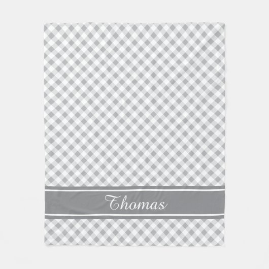 Couverture Polaire Custom Color and Name Classic Gingham Check (Devant)