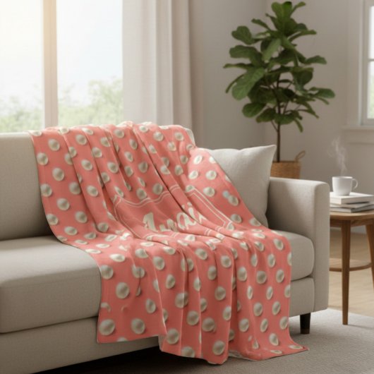 Couverture Polaire Custom Coral & Pearls Elegant Soft Throw Blanket