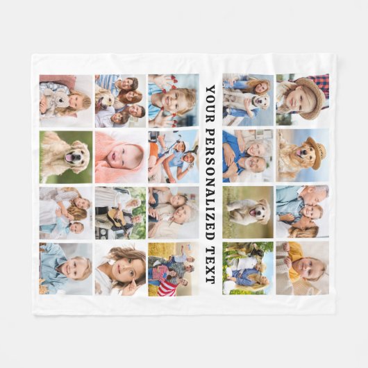 Couverture Polaire Custom Cute 20 Photos Collage Famille Amis Animaux (Devant (Horizontal))