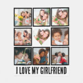 Couverture Polaire Custom Cute J'aime ma petite amie 9 Photo collage (Devant)