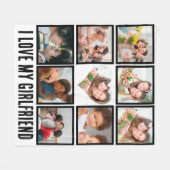 Couverture Polaire Custom Cute J'aime ma petite amie 9 Photo collage (Devant (Horizontal))