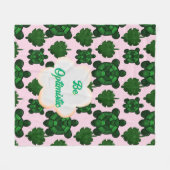 Couverture Polaire Custom Cute Turtle Leaves Seamless Pattern,  (Devant (Horizontal))
