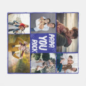 Couverture Polaire Custom Dad Photo Gift from Kids for Father’s Day (Devant (Horizontal))