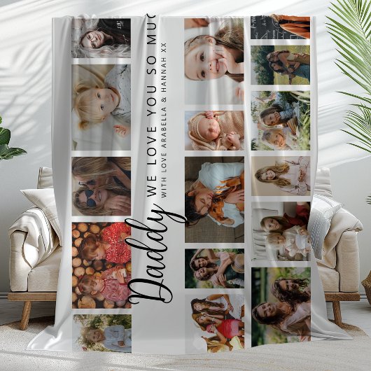 Couverture Polaire Custom Daddy 18 Photo Collage