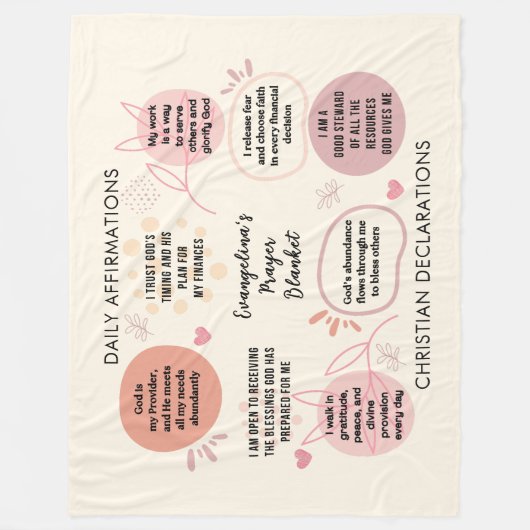 Couverture Polaire Custom Daily Affirmations Christian Bible Verse (Devant)