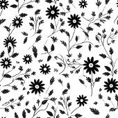 Couverture Polaire Custom Decorative Blanket Black White Wildflowers 