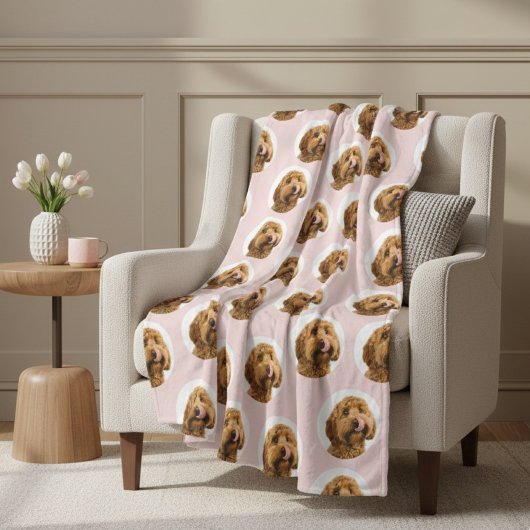 Couverture Polaire Custom Dog Photo | Cute Pink Pet