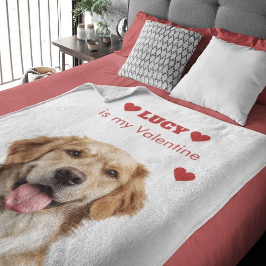 Couverture Polaire Custom Dog Photo Valentine's Day Blanket